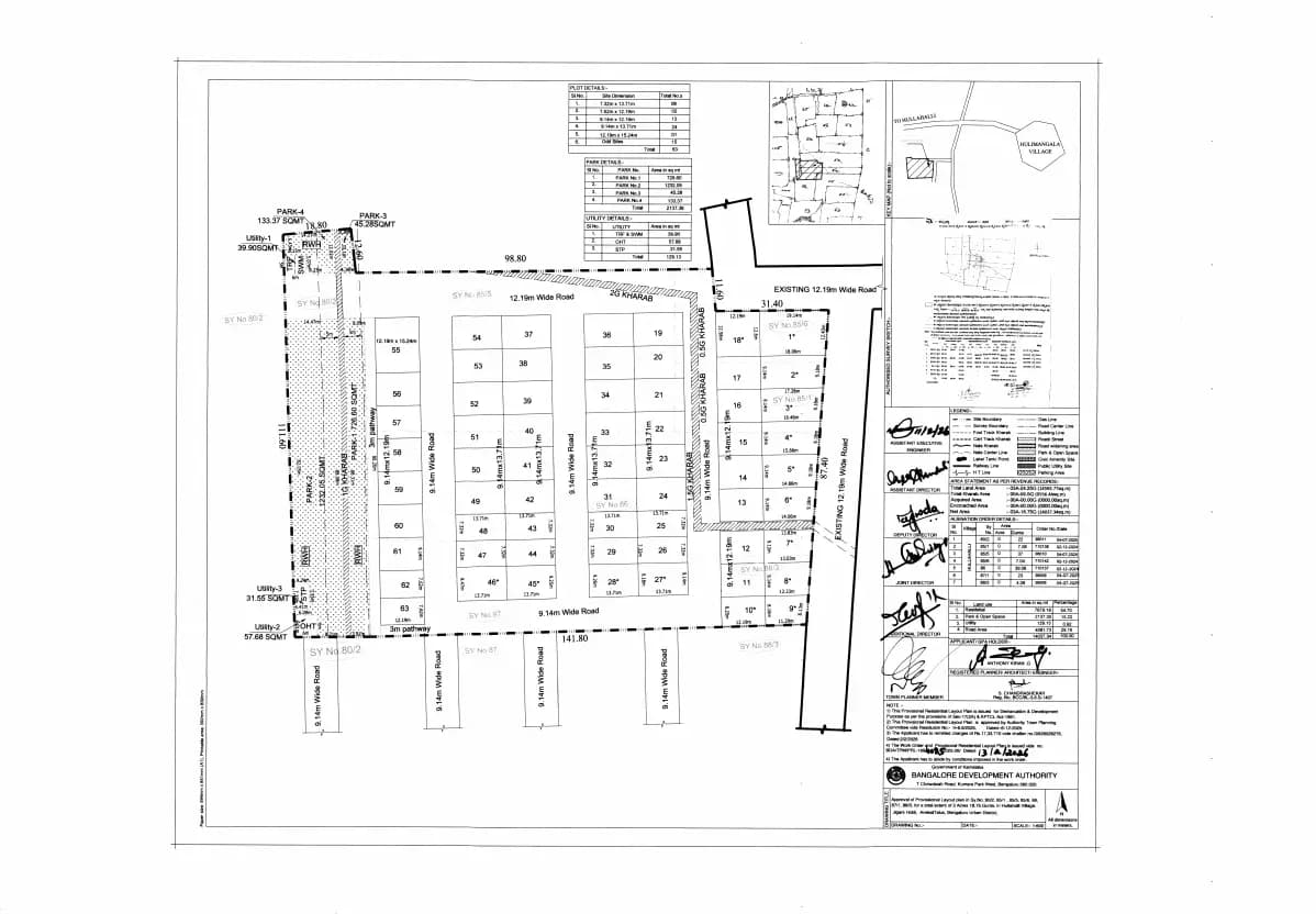 G K Sunrise Gloria: Approved Layout Plan/Demarcation Plan (filed with Karnataka RERA)
