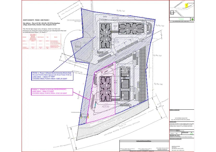 Assetz Naru & Nami Phase 1: Demarcation Drawing (filed with Karnataka RERA)