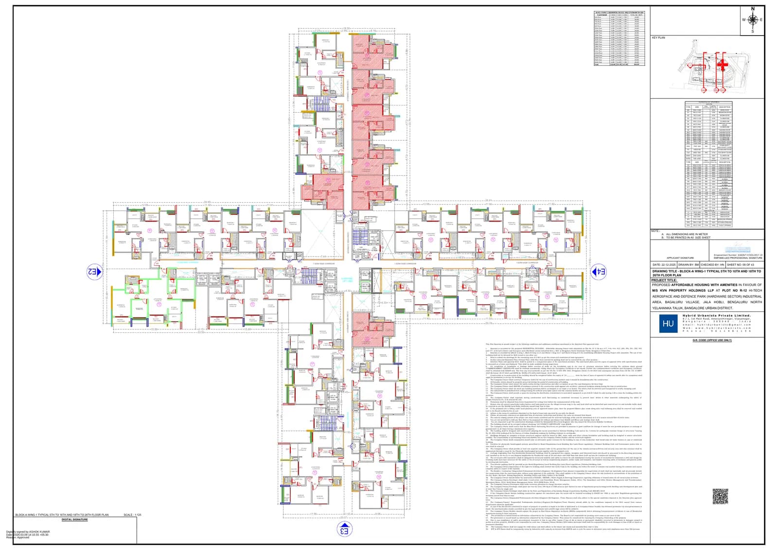 Northern Lights by Puravankara KVN: 9 W1 TYPICAL 5TH TO 16 & 18TH TO 26TH FLOOR PLAN.pdf (filed with Karnataka RERA)
