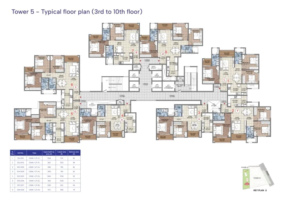 Sattva Songbird floor plan: 3 BHK floor plan layout