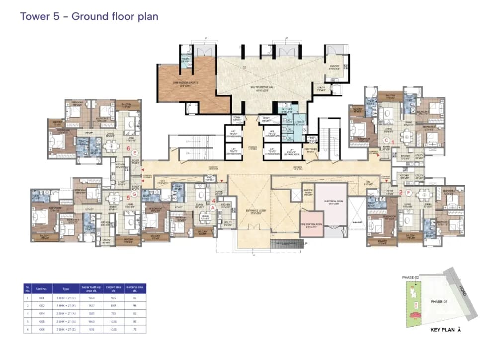 Sattva Songbird floor plan: 2 BHK floor plan layout