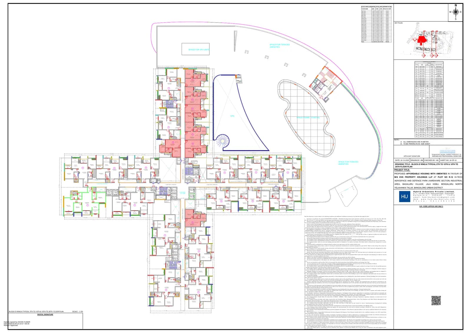 Northern Lights by Puravankara KVN: 34 W8 TYPICAL 5TH TO 16TH & 18TH TO 26TH FLOOR PLAN.pdf (filed with Karnataka RERA)
