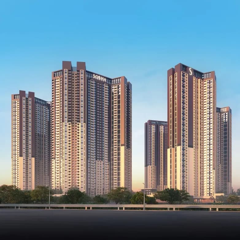 ONE RESIDENCES AT SOBHA ONE WORLD Ph6 W12,13,14: Aerial view of Sobha OneWorld development (artist’s impression)