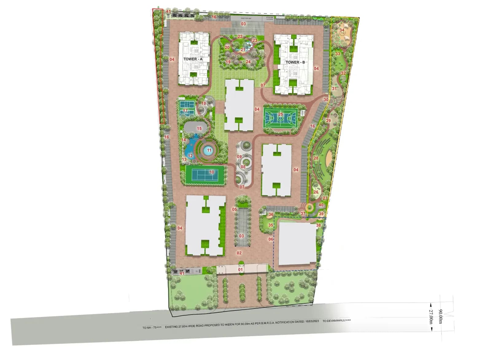 Brigade Belvedere: Master plan showing five tower layout across 10.75 acres (artist’s impression)