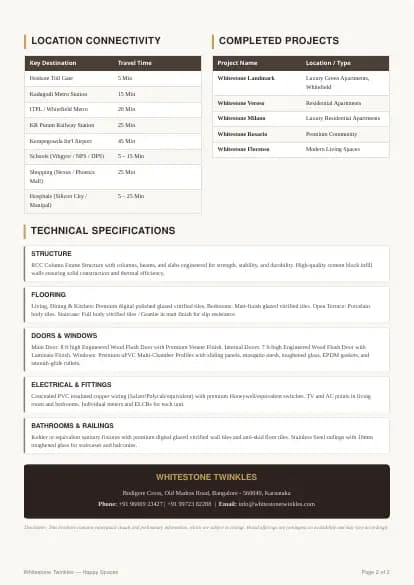 Whitestone Twinkles: Brochure, page 2 (filed with Karnataka RERA)