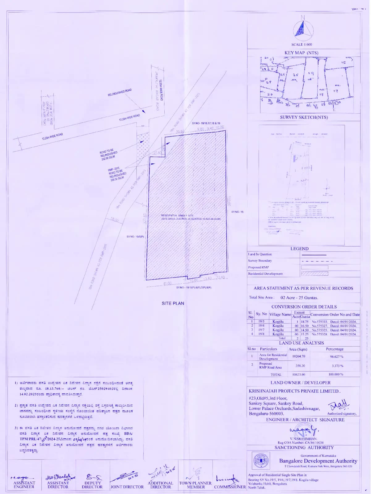 Bollineni Vienna: Single layout plan approval BDA (filed with Karnataka RERA)
