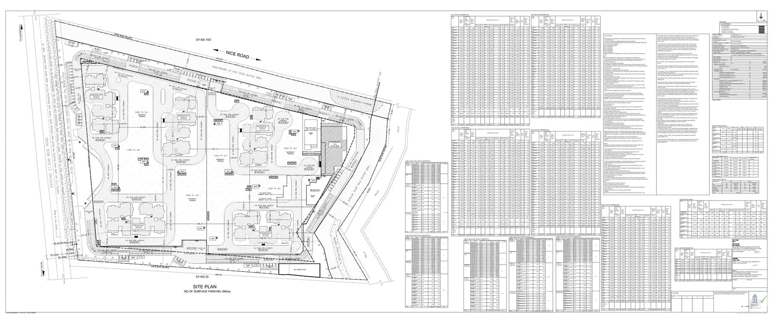 Aparna Wonderwoods: Approved Building Plan, page 1 (filed with Karnataka RERA)
