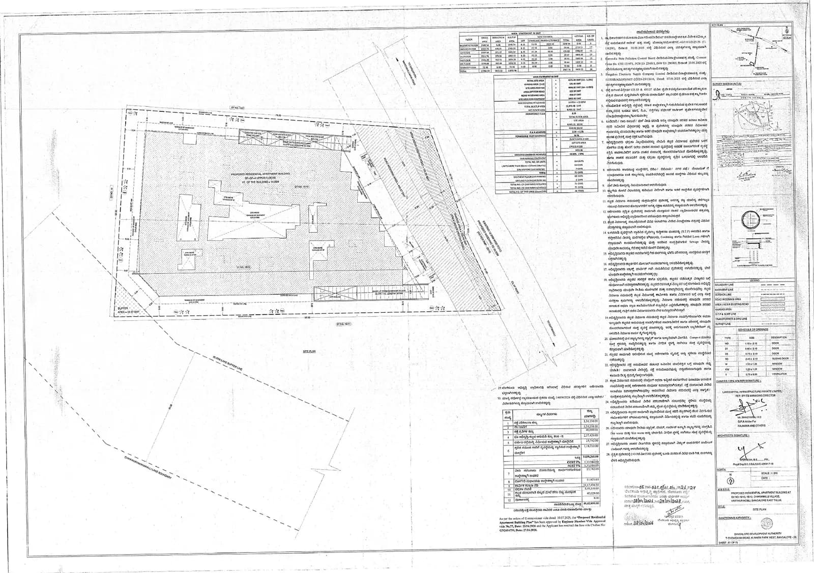 Roaha Vivara: Approved Building Plan, page 1 (filed with Karnataka RERA)