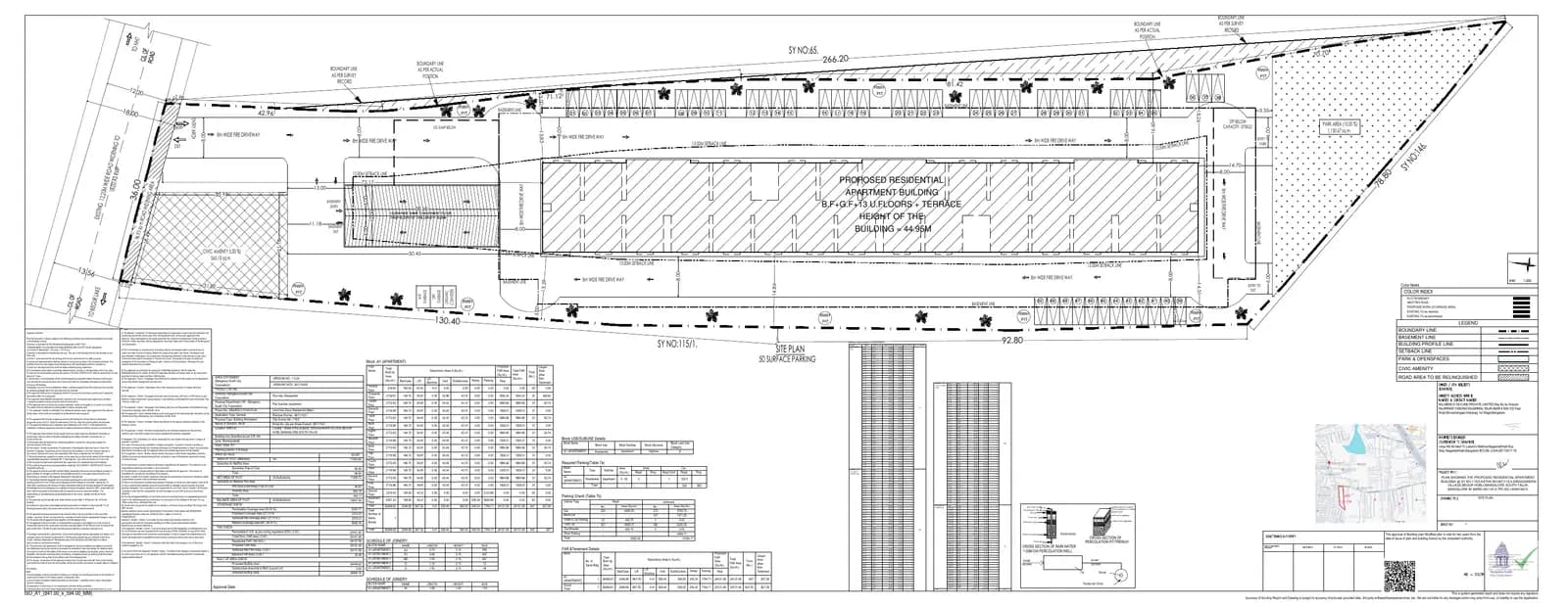 Memco Skyline - Jutaku: Approved Building Plan, page 1 (filed with Karnataka RERA)