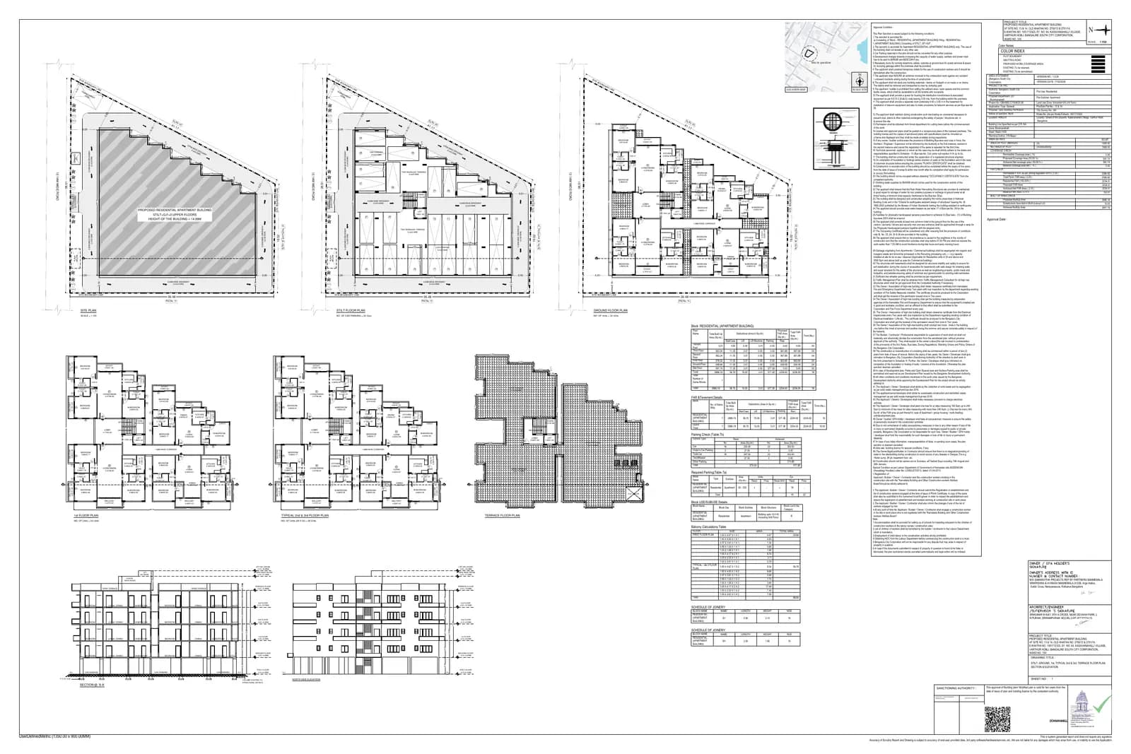 Samanvitha Siena Terra: Approved Building Plan (filed with Karnataka RERA)