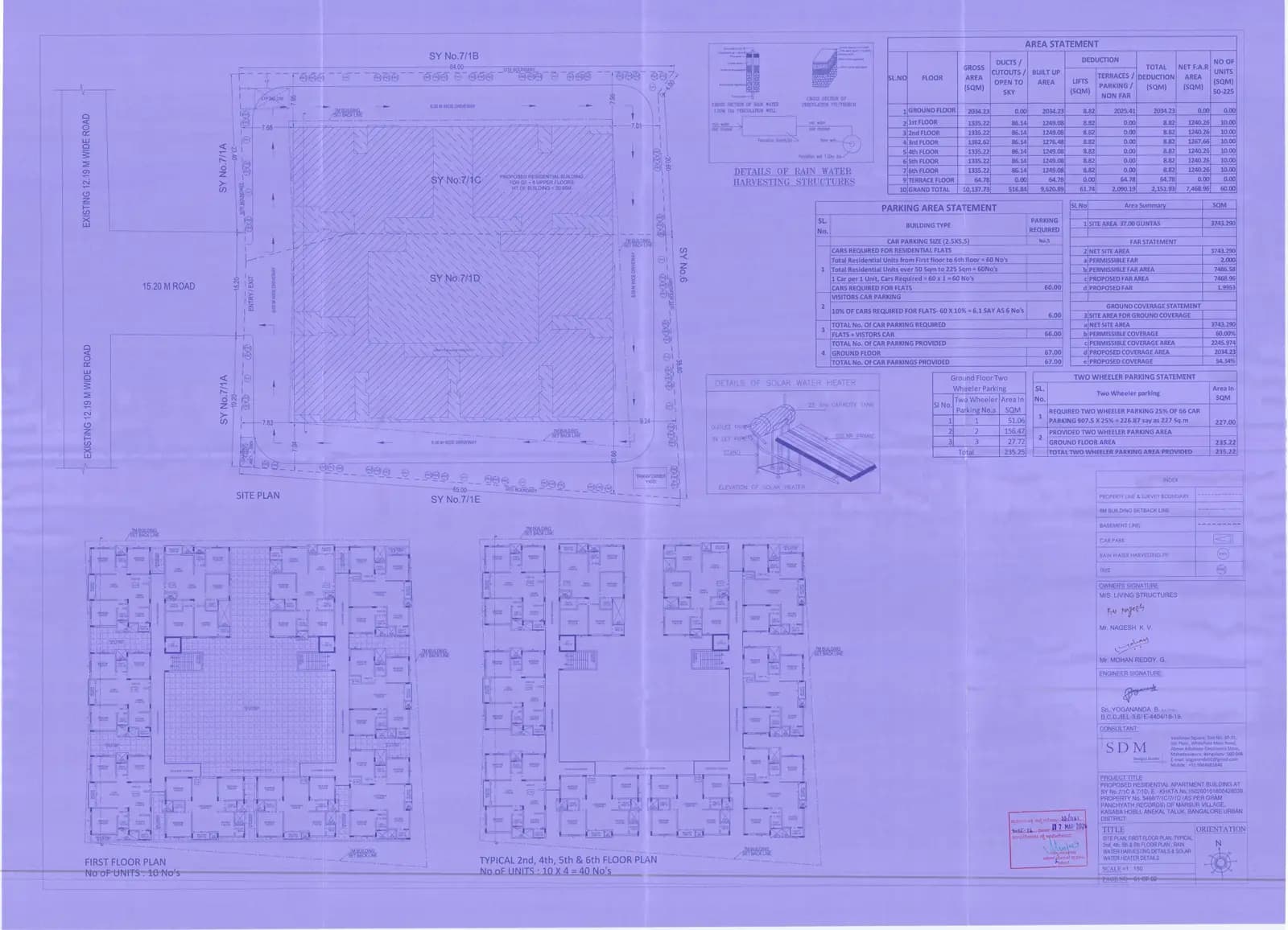 LS Mark Ix: Approved Building Plan, page 1 (filed with Karnataka RERA)