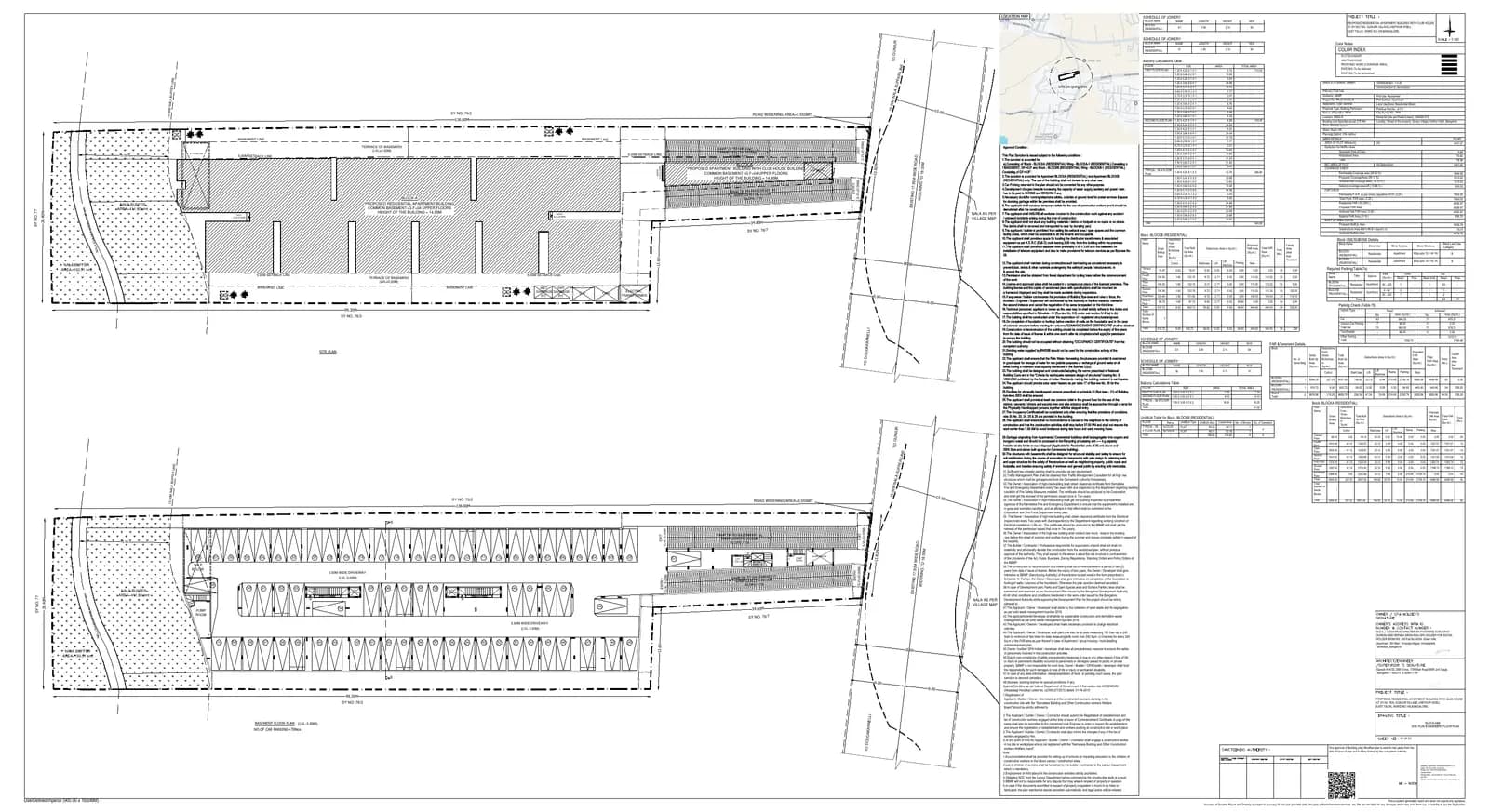 SJ Classique: Approved Building Plan, page 1 (filed with Karnataka RERA)