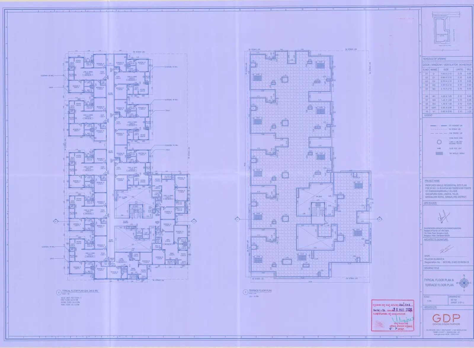 Leafy Serene: Serene - Typical Floor Plan and Terrace Floor Plan.pdf (filed with Karnataka RERA)