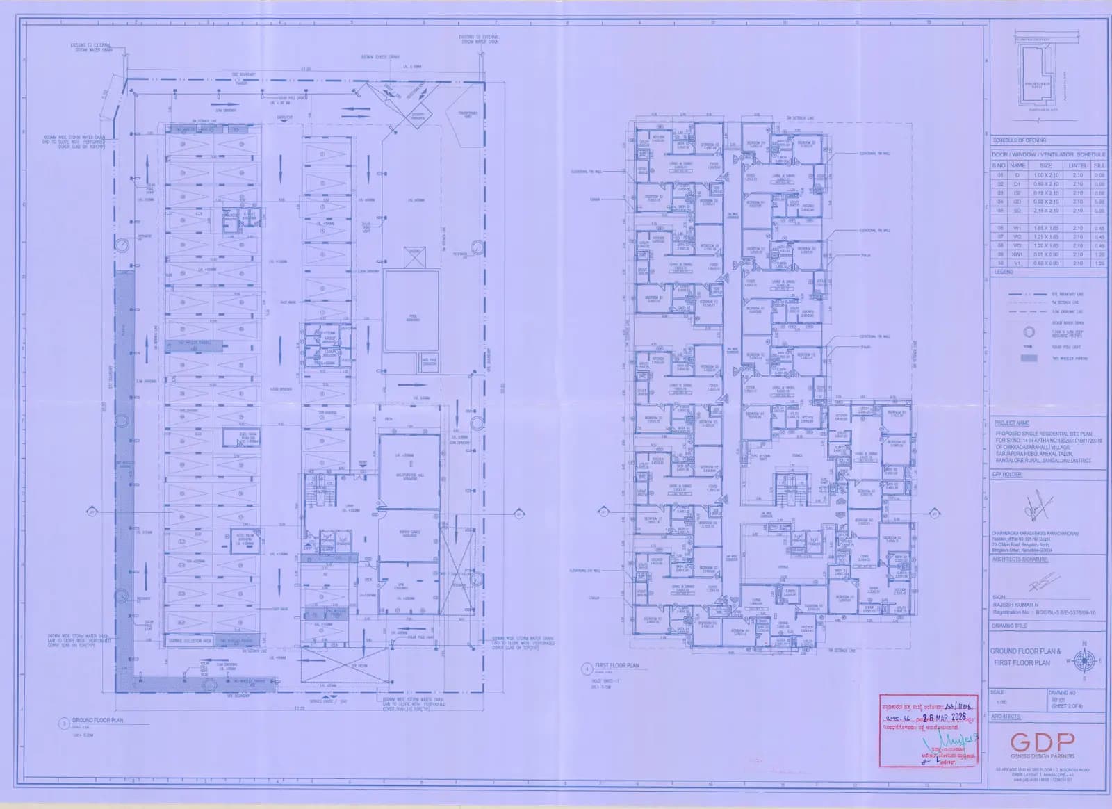 Leafy Serene: Serene-Ground Floor and first Floor Plan.pdf (filed with Karnataka RERA)