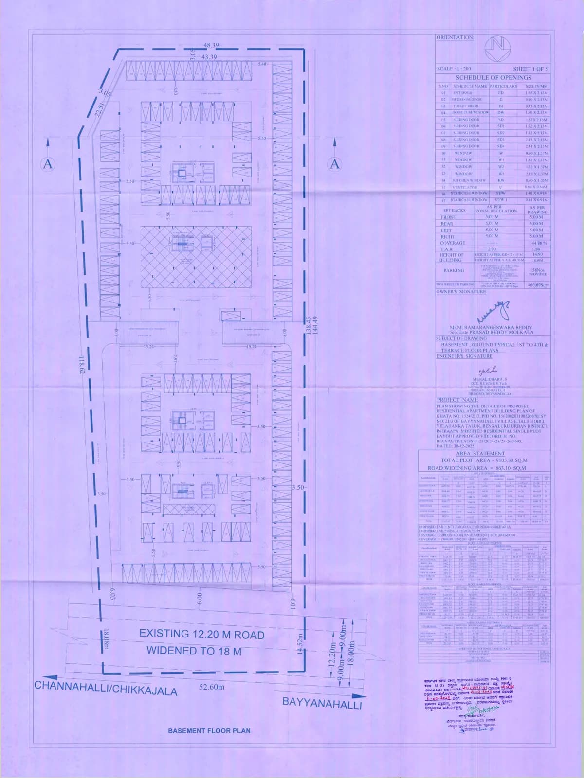 Havena by KSR: Approved Building Plan, page 1 (filed with Karnataka RERA)