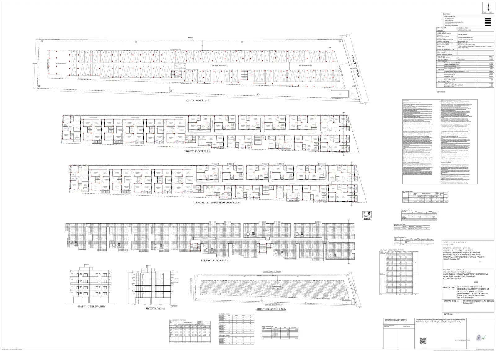 Cosmos: Building plan (filed with Karnataka RERA)