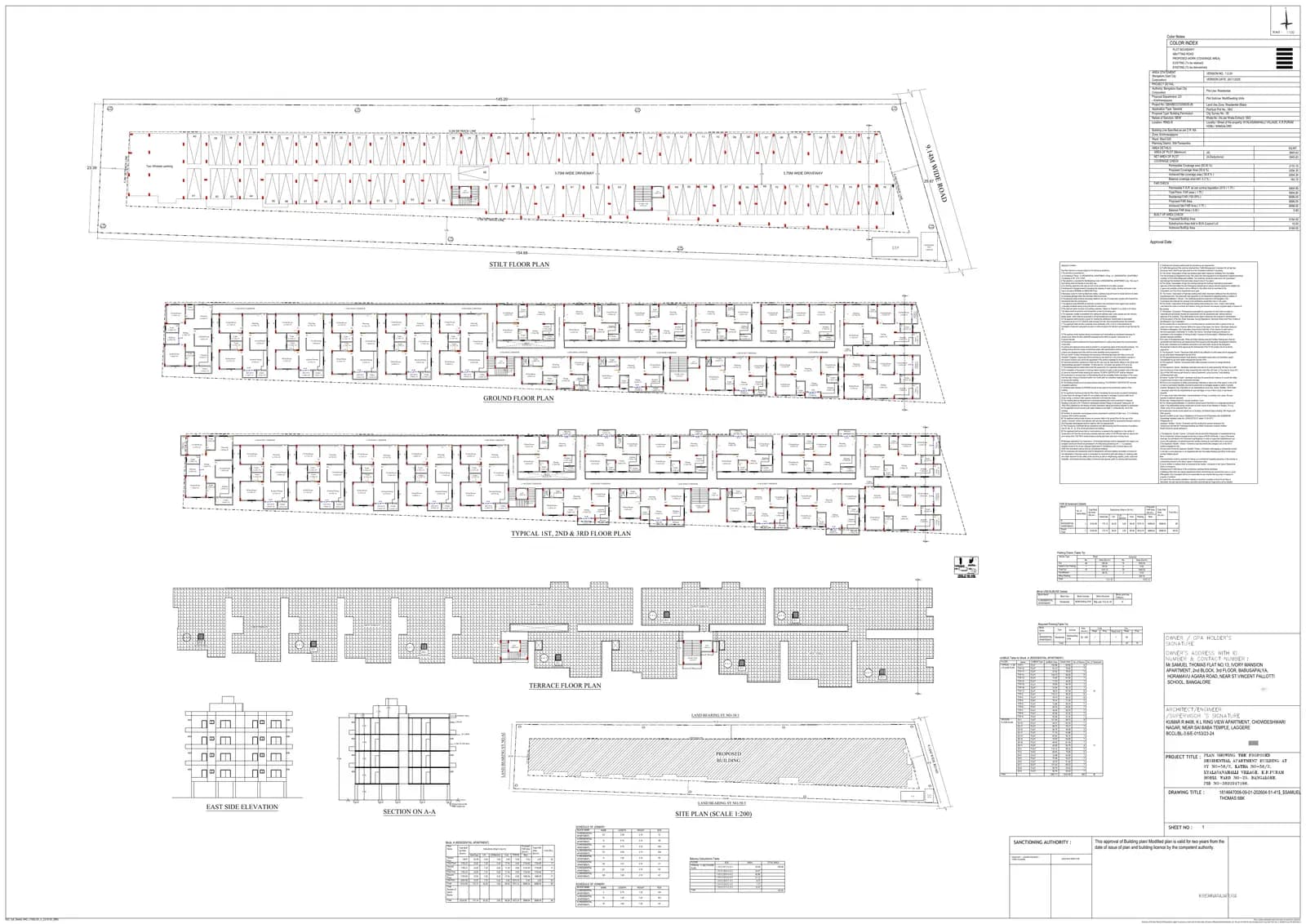 Cosmos: Approved Building Plan (filed with Karnataka RERA)