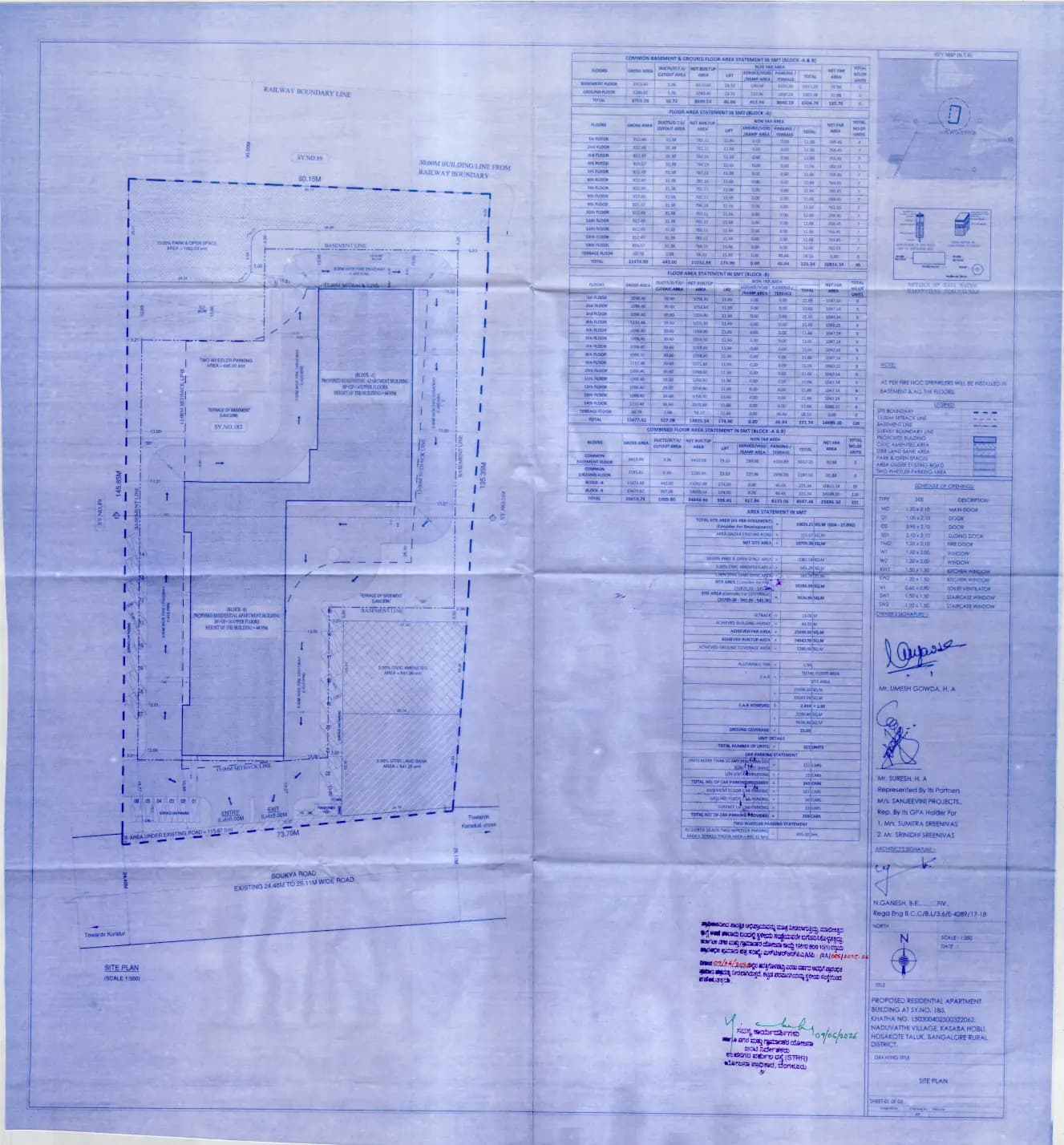 Sanjeevini Heliconia: Approved Building Plan (filed with Karnataka RERA)