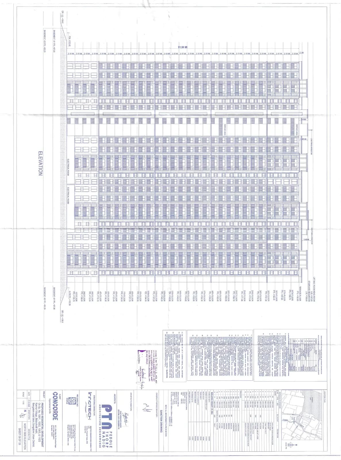 Concorde Sienna: NORTH SIDE ELEVATION PLAN (filed with Karnataka RERA)
