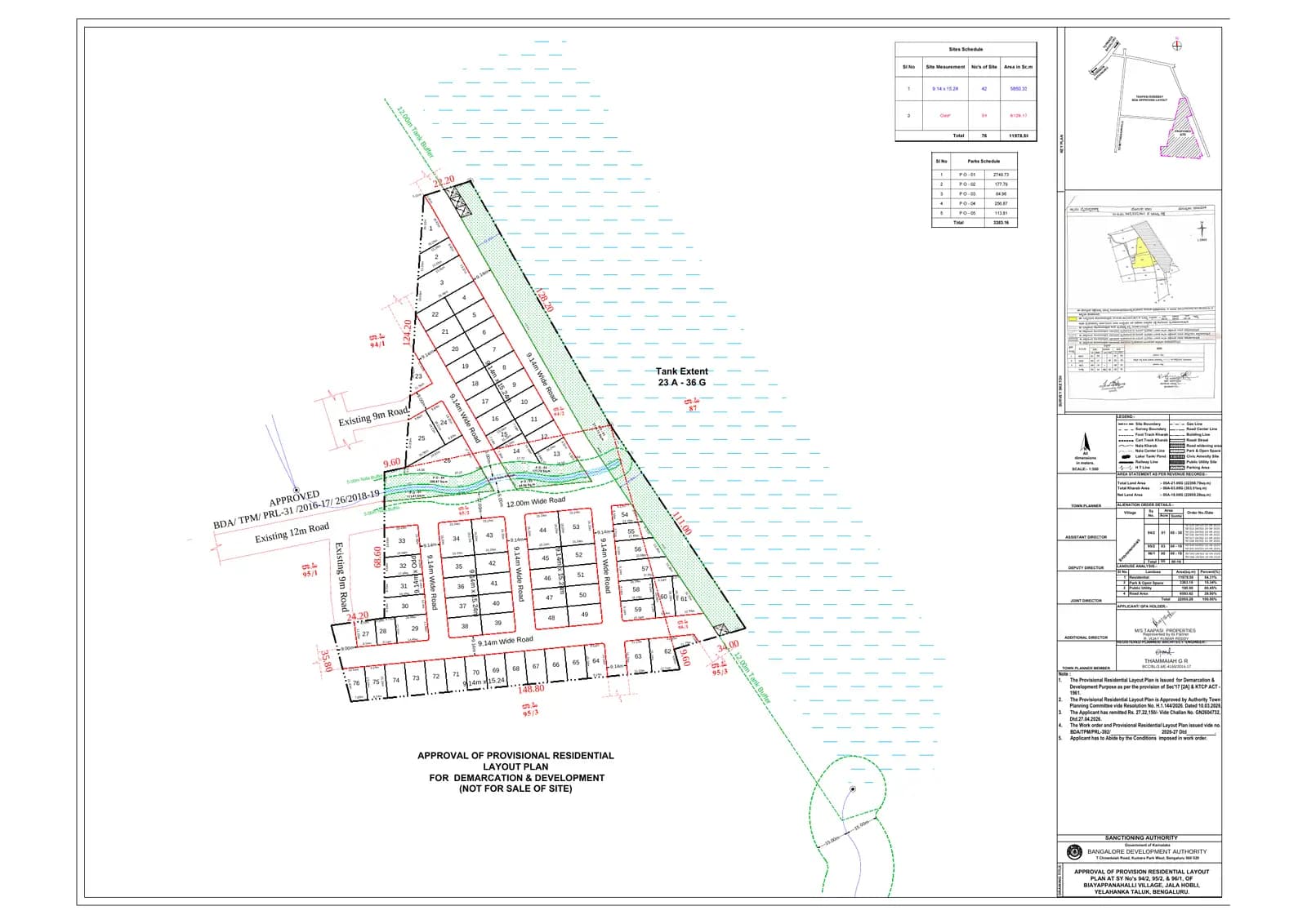 Rosevista Grande: Approved Layout Plan/Demarcation Plan (filed with Karnataka RERA)