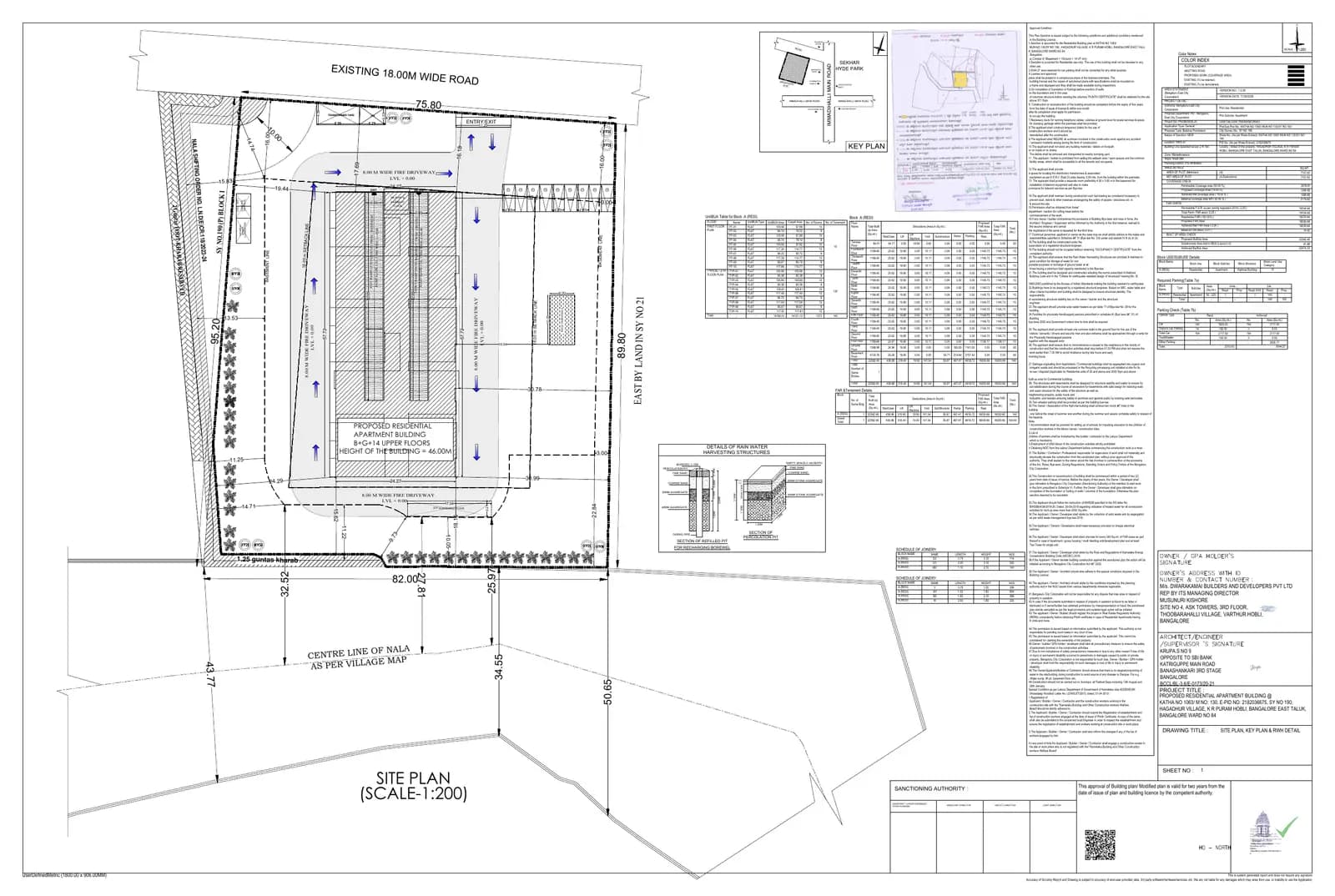 Zenith Heights: Approved Building Plan, page 1 (filed with Karnataka RERA)