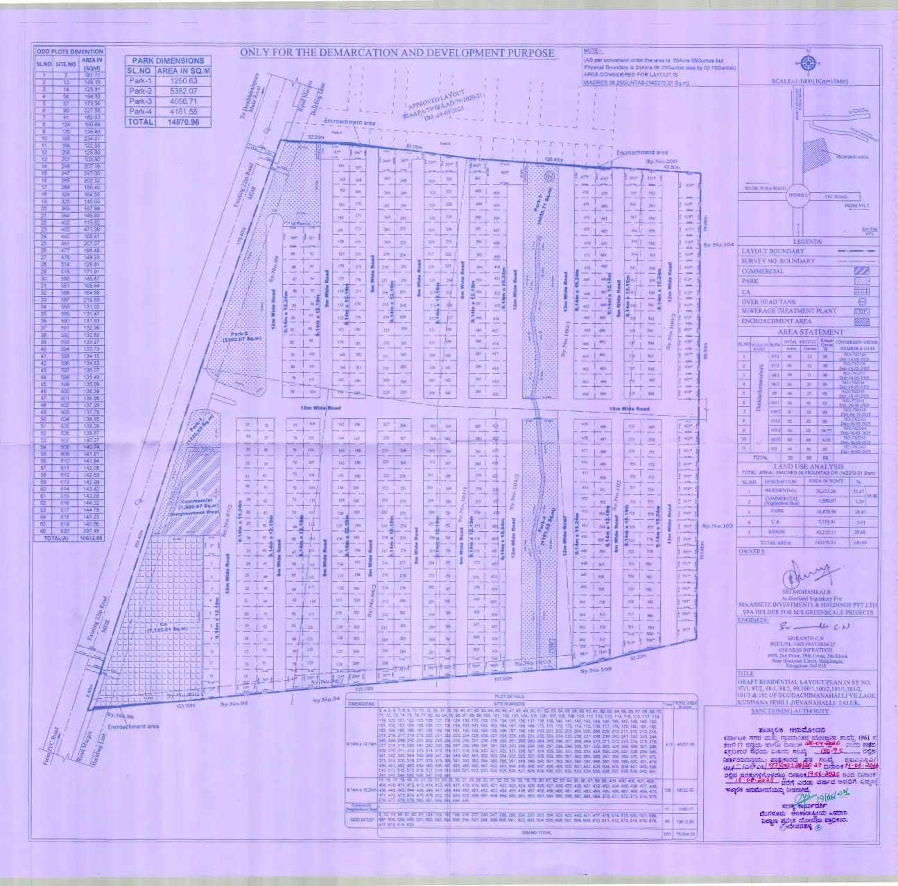 Assetz City of Palms: Draft Residential Layout Plan (filed with Karnataka RERA)