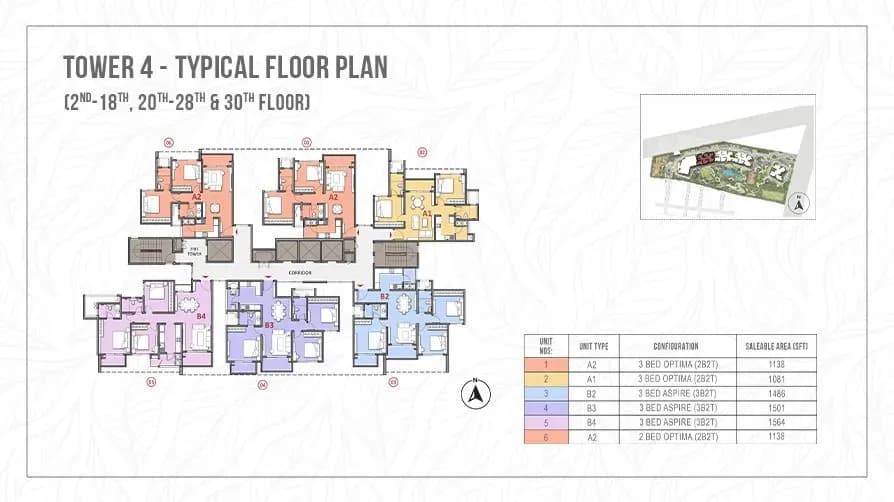 Garden Breeze @ The Prestige City floor plan: Typical plan 3 bedroom configuration
