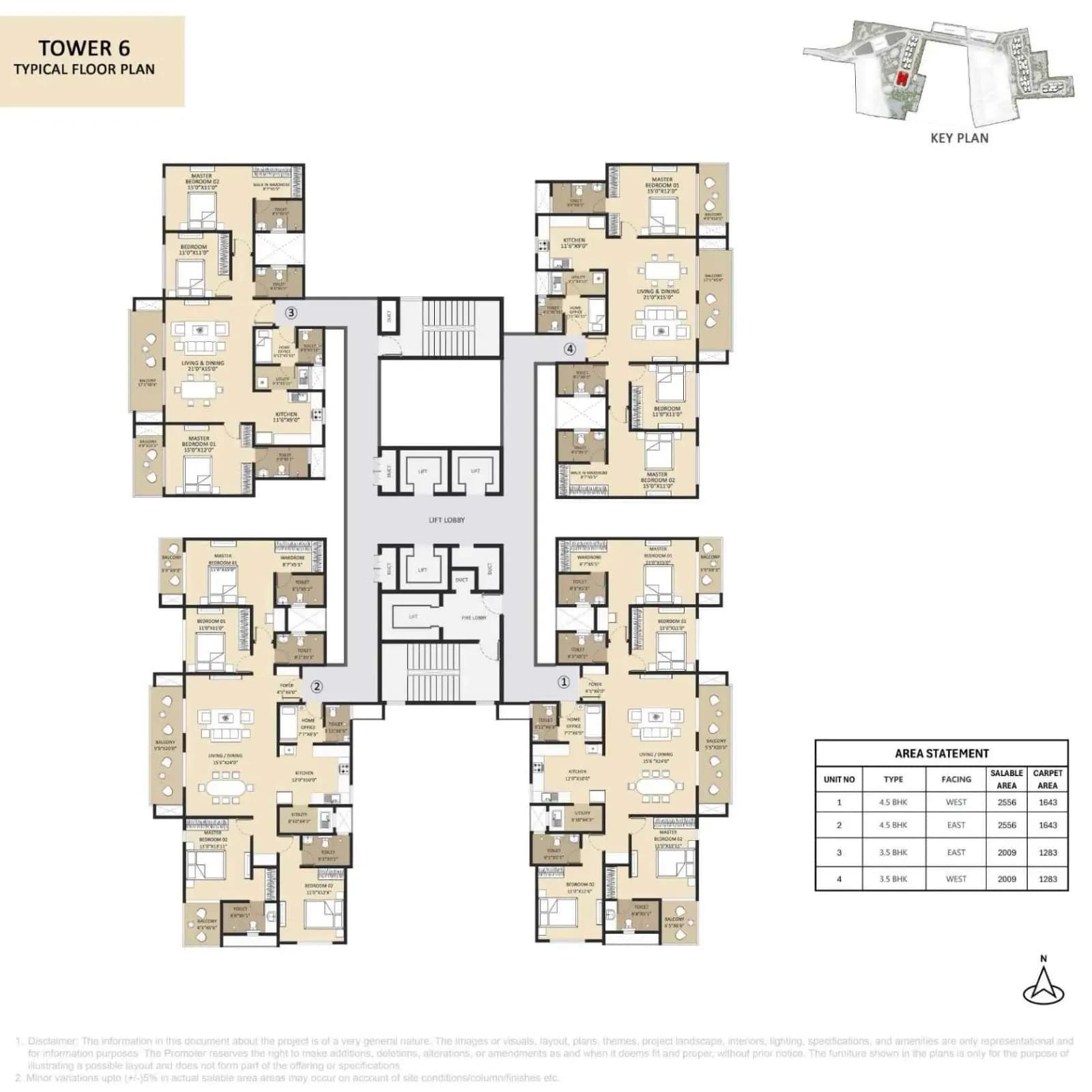 Abhee City Urban Glenn floor plan: 4.5 BHK apartment floor plan