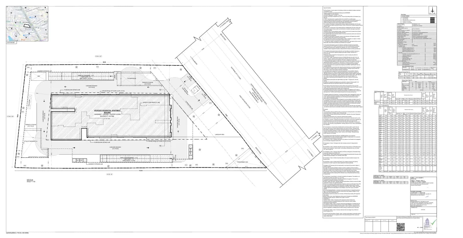 Purva Heritage: SANCTIONED PLAN DRAWINGS, page 1 (filed with Karnataka RERA)