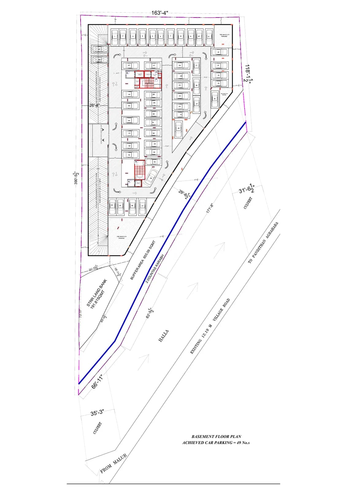 T G Aura: BASEMENT FLOOR PLAN.pdf (filed with Karnataka RERA)