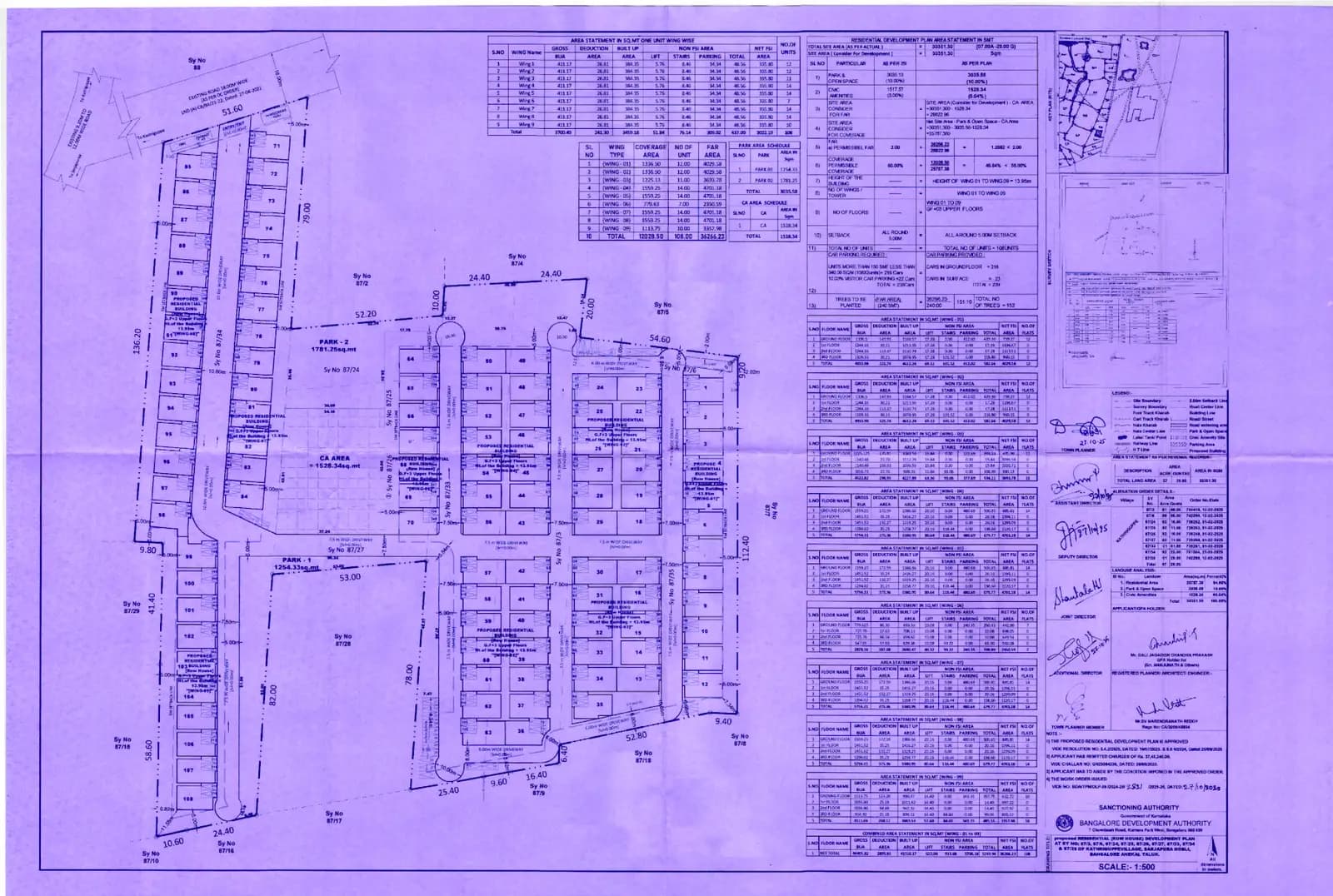 Harmony Homes: Sinlge Layout Plan (filed with Karnataka RERA)