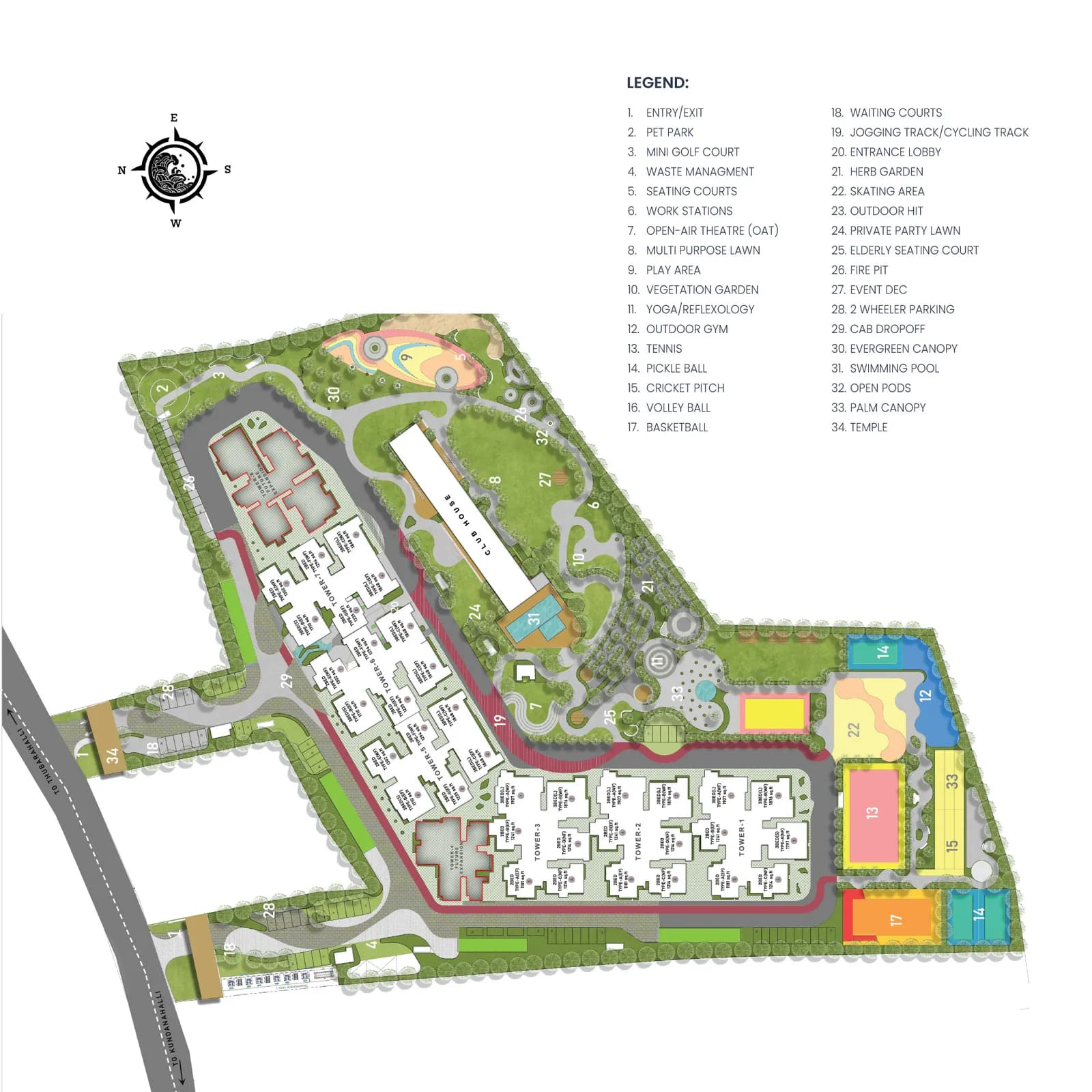 Maithri Springwoods: Complete master layout with towers and amenities (artist’s impression)