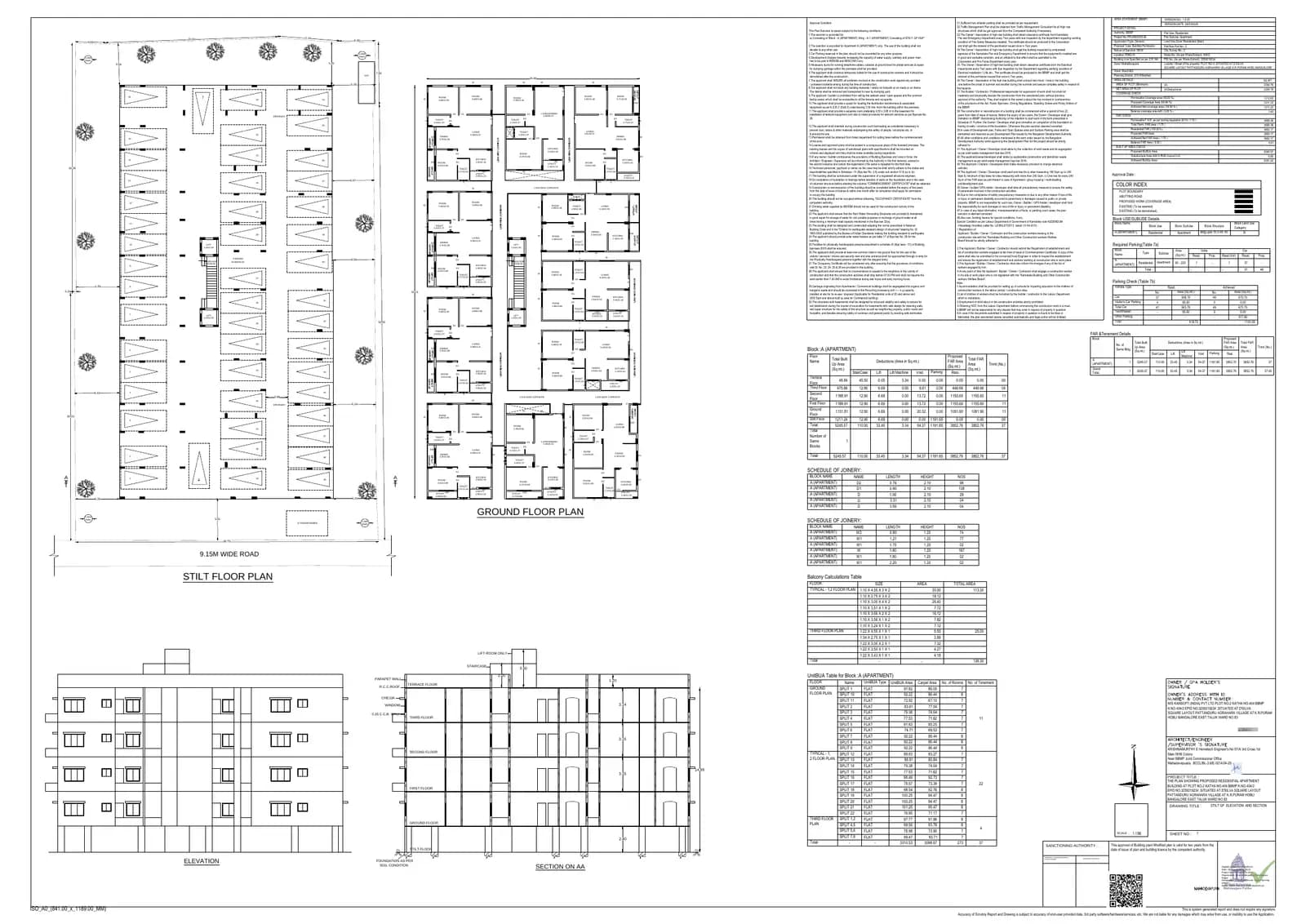 Ample White: Approved Building Plan, page 1 (filed with Karnataka RERA)
