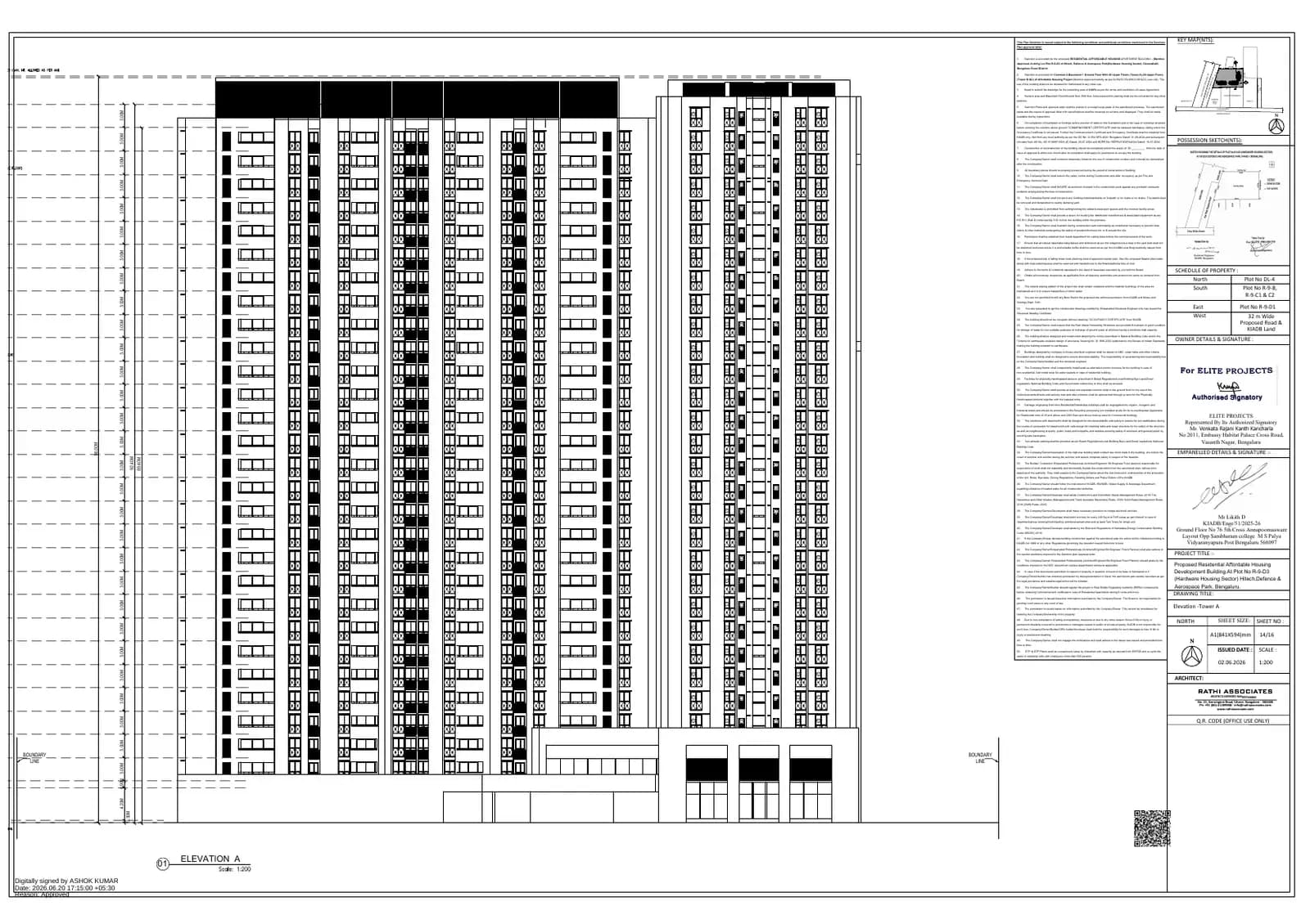 Assetz KVN Niwa & Neo: 14 Elevation Tower A.pdf (filed with Karnataka RERA)