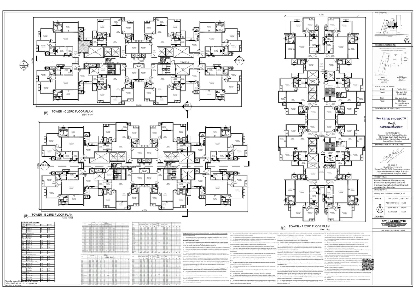 Assetz KVN Niwa & Neo: 10 23rd Floor Plan Tower A B C.pdf (filed with Karnataka RERA)