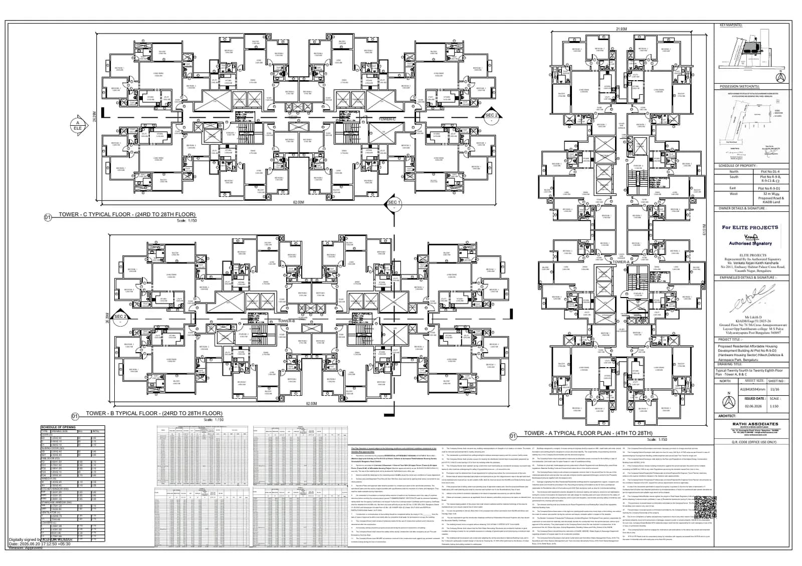 Assetz KVN Niwa & Neo: 11 24-28th Floor Plan Tower A B C.pdf (filed with Karnataka RERA)