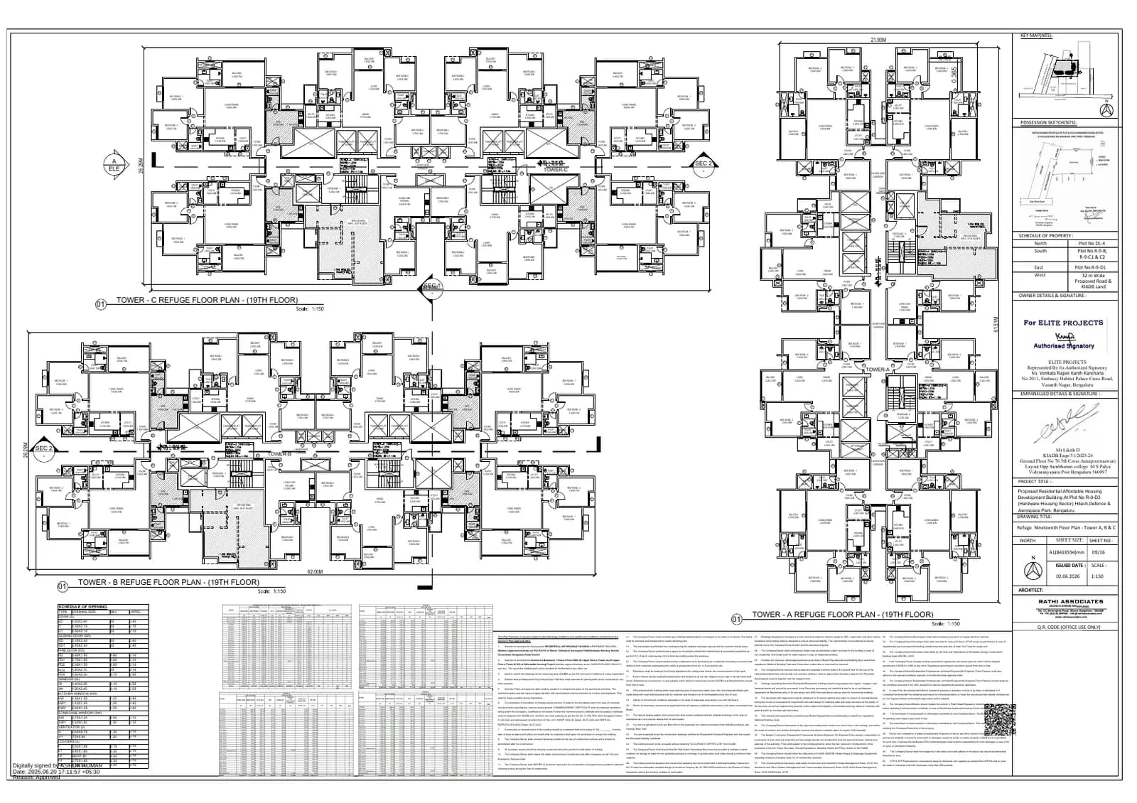Assetz KVN Niwa & Neo: 9 19th Floor Plan Tower A B C.pdf (filed with Karnataka RERA)