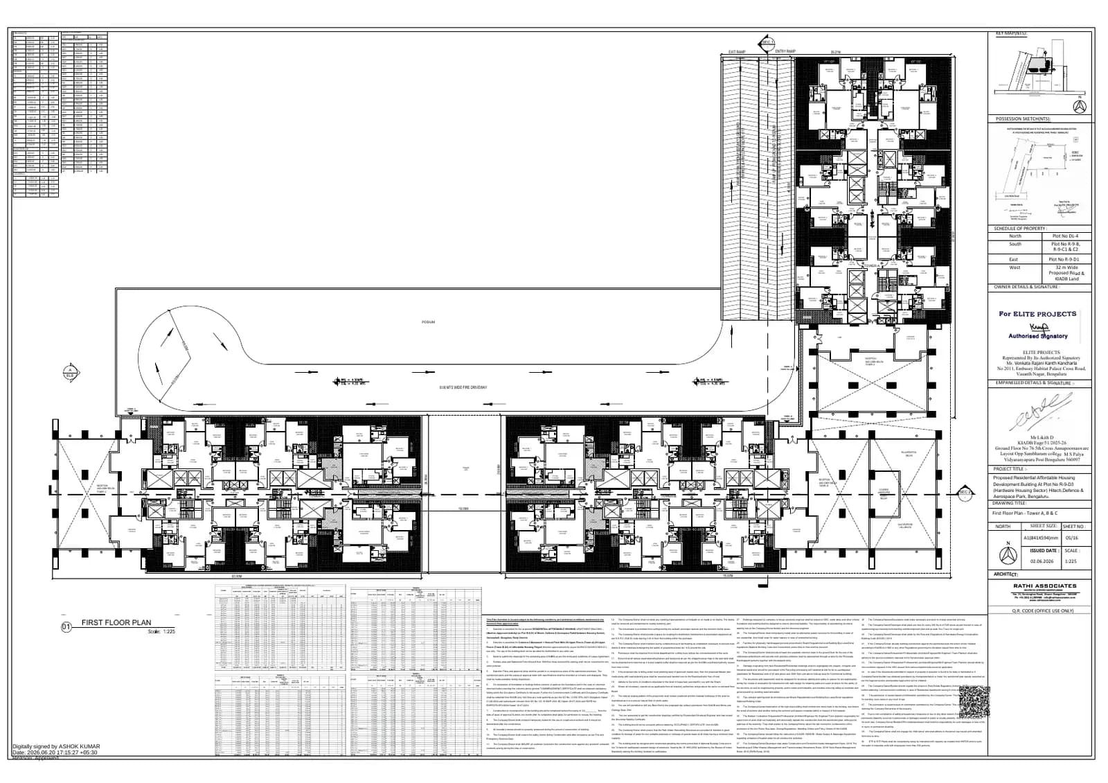 Assetz KVN Niwa & Neo: 5 First Floor Plan Tower A B C.pdf (filed with Karnataka RERA)