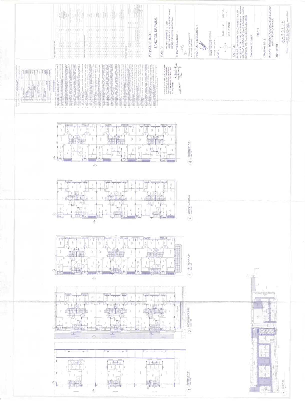 Assetz Mizu & Ki: Annexure 10k-BLOCK 4- BASEMENT, GROUND, FIRST, SECOND & THIRD FLOOR PLAN (filed with Karnataka RERA)