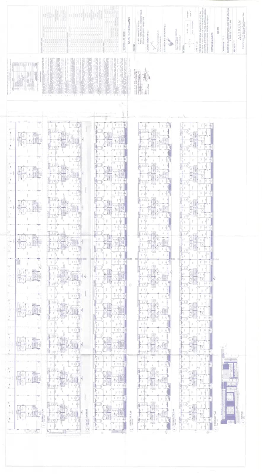 Assetz Mizu & Ki: Annexure 10o- BLOCK 6- BASEMENT, GROUND, FIRST, SECOND & THIRD FLOOR PLAN (filed with Karnataka RERA)