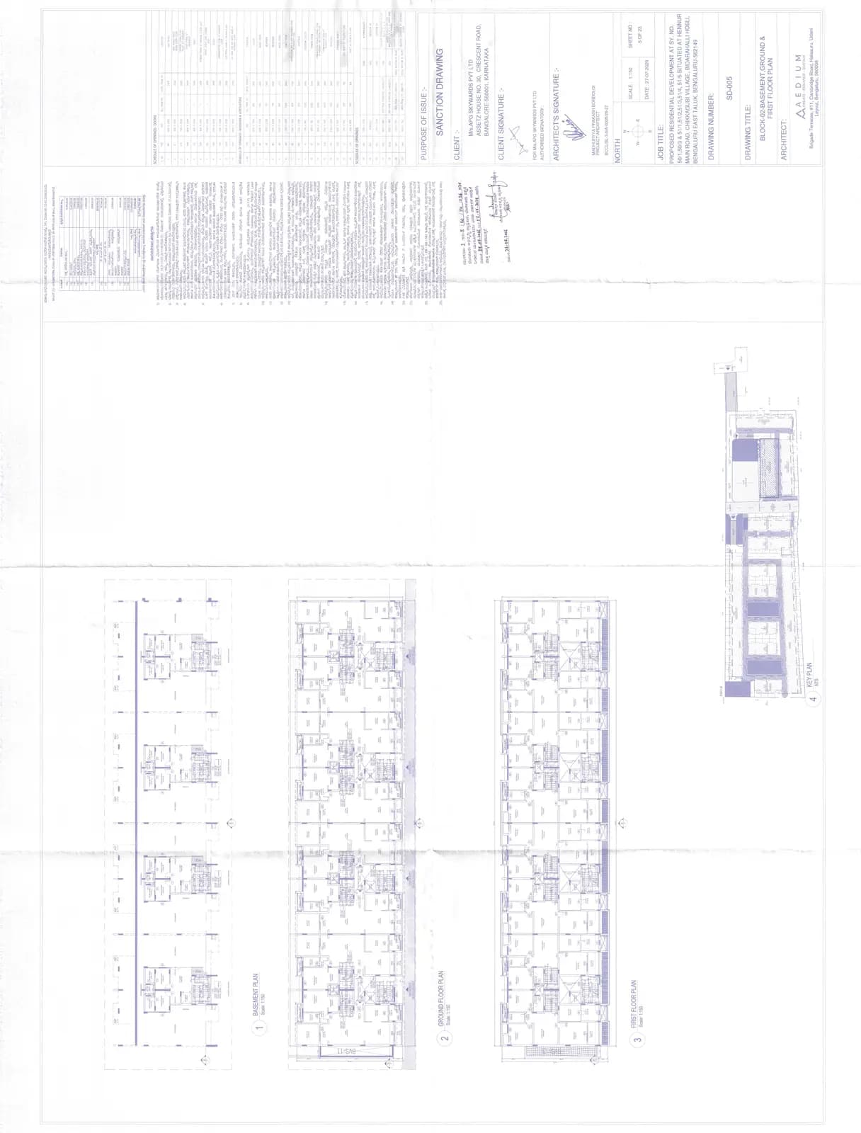 Assetz Mizu & Ki: Annexure 10e-BLOCK 2- BASEMENT, GROUND AND FIRST FLOOR PLAN (filed with Karnataka RERA)