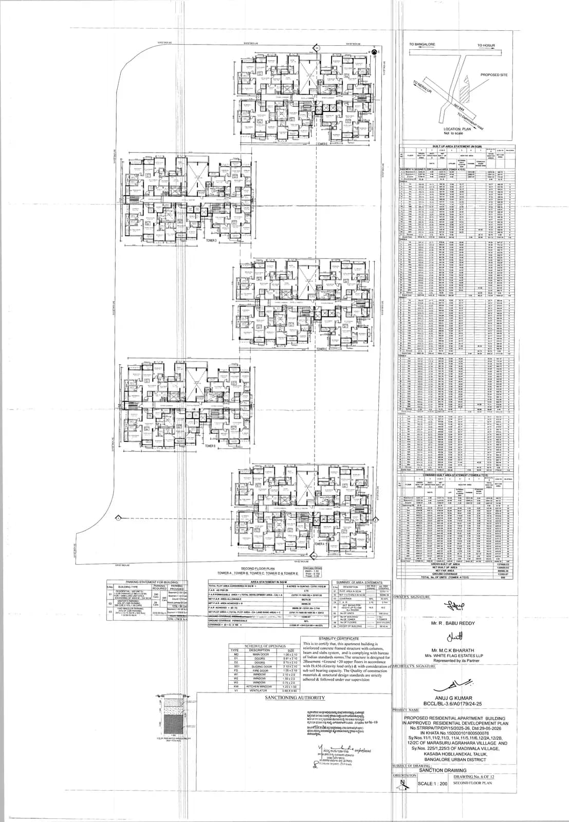 Signature Regal: SECOND FLOOR PLAN (filed with Karnataka RERA)