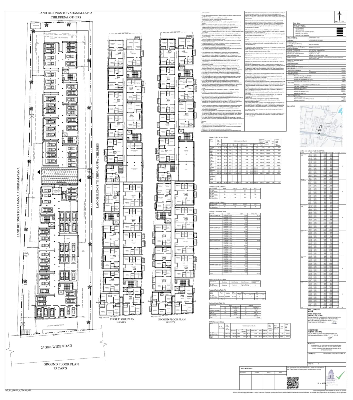 Aditi North Star: GROUND,FIRST & SECOND FLOOR PLAN (filed with Karnataka RERA)