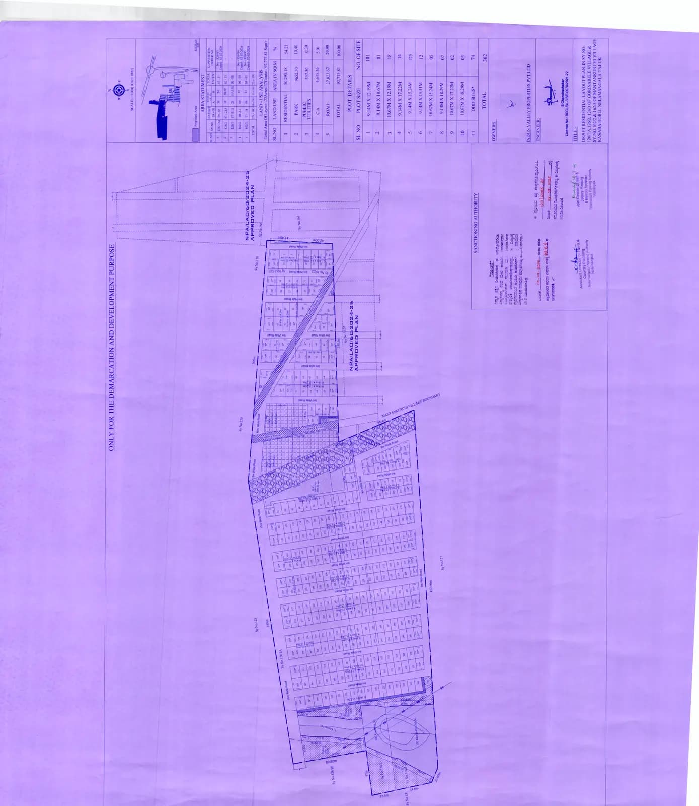 Apollo Address: Approved Layout Plan/Demarcation Plan (filed with Karnataka RERA)