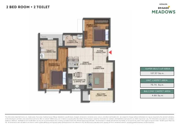 Azalea at Brigade Meadows: Brochure, page 3 (filed with Karnataka RERA)
