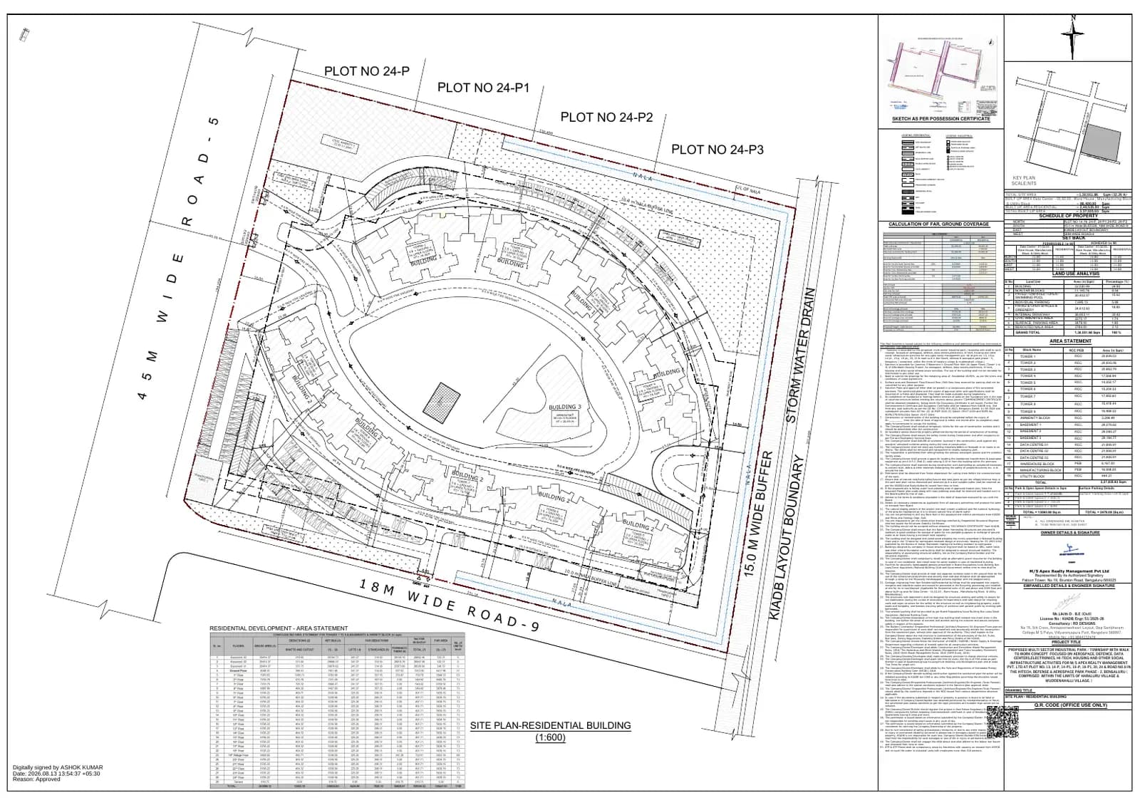 Prestige Parklane: Approved Building Plan (filed with Karnataka RERA)