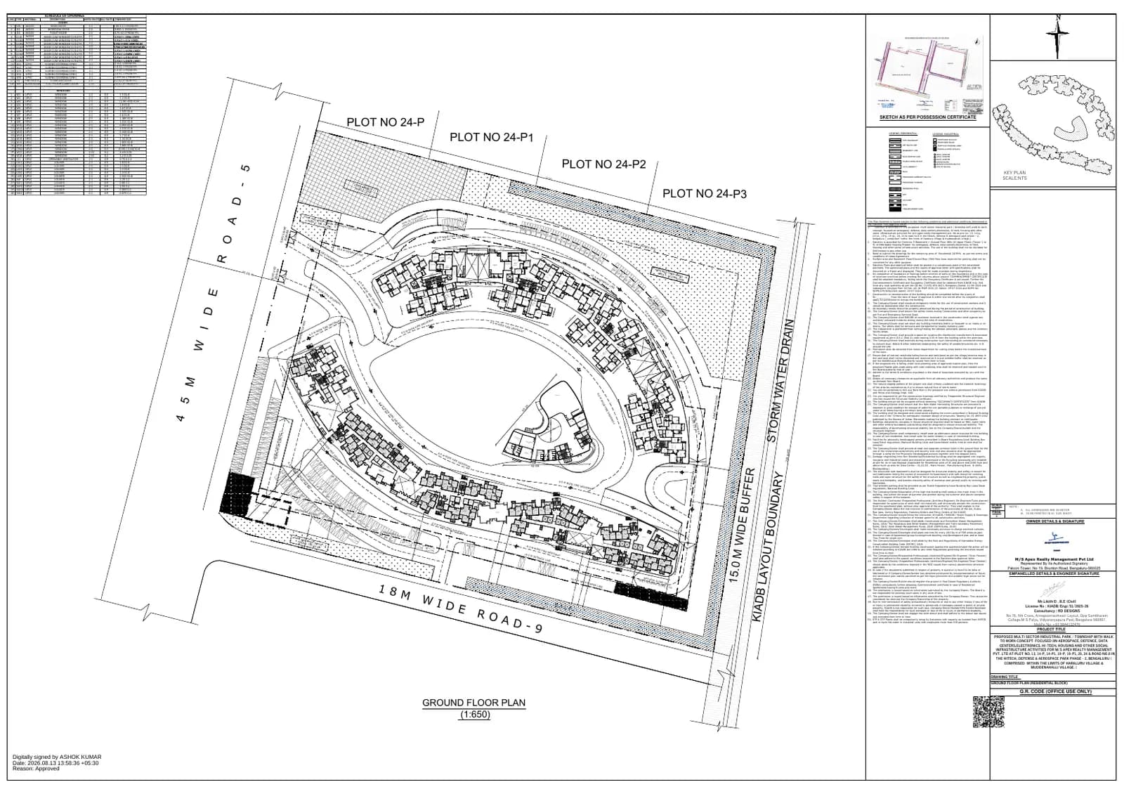 Prestige Parklane: 07 Ground Floor Plan ( Residential Block ) (filed with Karnataka RERA)