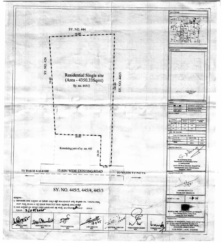 Sathvik Signature: Single Plot Layout Plan.pdf (filed with Karnataka RERA)