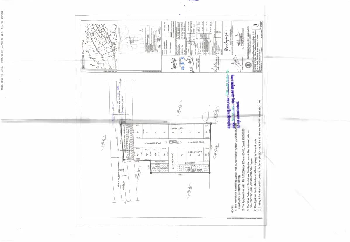 Shiva Prasad Enclave: Approved Layout Plan/Demarcation Plan (filed with Karnataka RERA)