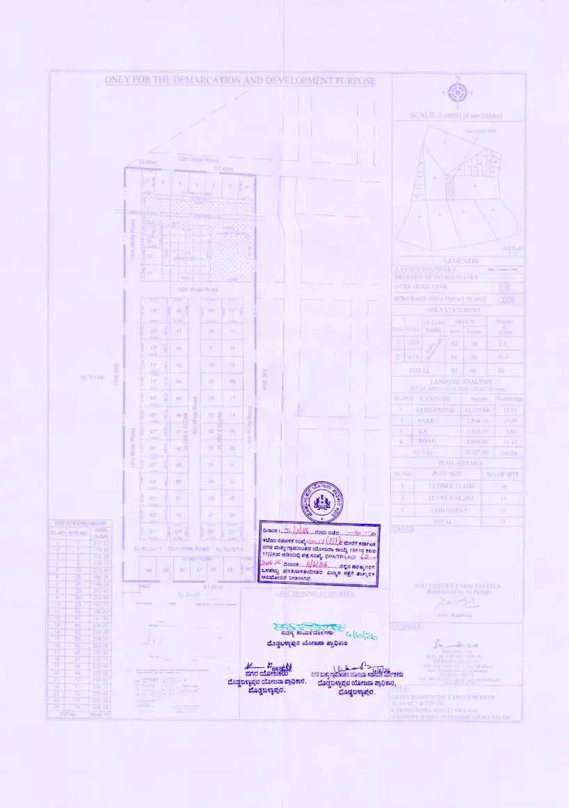 Moriko: Approved Layout Plan/Demarcation Plan (filed with Karnataka RERA)